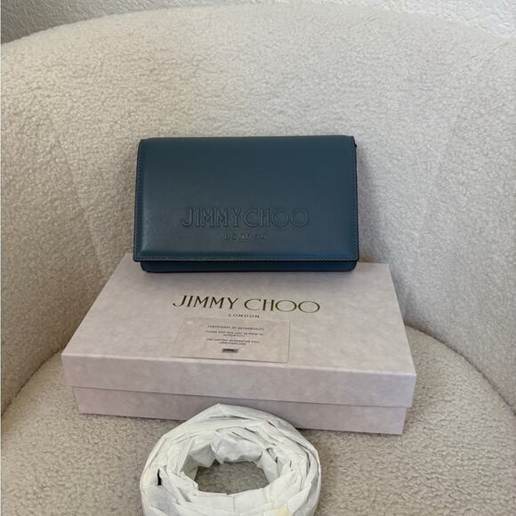 Jimmy Choo Black JC avenue Leather Crossbody bag blue - Picture 3 of 9